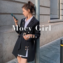 sandro asw blazer womens 2021 autumn new fashion foreign style waist slim design suit