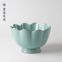 Lotus bowl ceramic flower utensils Zen Chinese Japanese style flower arrangement utensils flower road sword mountain flower arrangement small flower pot flower plate