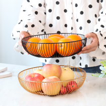 Eurostyle light and luxurious home fruit tray Creative home Ornament Living Room Tea Table Dins Iron Art Leash Fruit Basket Fruit Basin