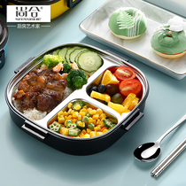 304 Stainless Steel Student Lunch Box Dividant Bento Box Office Clan Room Clan Heat Insulation Canteen Dining Box Set