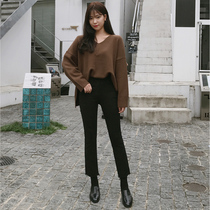 Black jeans women with high waist and thin nine pants in the spring of 2022