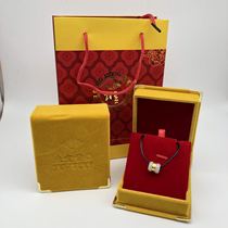 Gold Inlaid Jade Road Pass Pendant Transfer Pearl Necklace Woman Money Lock Bone Foot Gold Gift Box Dress Insurance Small Gift Gift