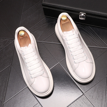 Genuine Leather Small White Shoes Mens Summer New Youth 100 Hitch Lovers Shoes Heightening Korean Version Mens Breathable Casual Board Shoes Men