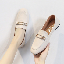 Doudou shoes womens 2022 new spring all-match womens shoes flat shoes spring single shoes a pedal small leather shoes autumn