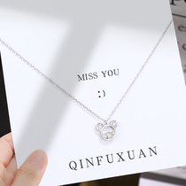 Mouse head necklace female light luxury niche 925 sterling silver ins simple choker design sense simple gift to girlfriend