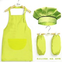 Childrens chef clothing set kindergarten little chef handmade anti-dirty full body apron beautiful children cooking