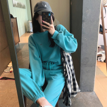 (Qingkura special price) Small sub sports clothes suit womens spring and autumn Han version loose students clothing and leisure two sets