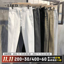 LUUD pure cotton self-cultivation leisure pants men summer new Korean version of the trend