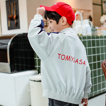 Childrens clothing boys fried street jacket pure cotton spring and autumn fashion brand 2021 autumn new foreign style middle and large boy boys