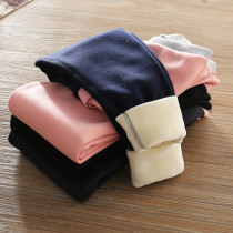 Girls plus velvet leggings autumn and winter one velvet stretch solid color winter dress children Womens cotton trousers