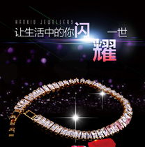 Japan-ROK upscale student crystal strip zircon bracelet female minimalist temperament 100 lap gems bracelet to send bestie gifts