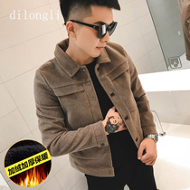 Social people Spirit guy woolen coat mens short trend brand net red slim fit autumn jacket New Coat