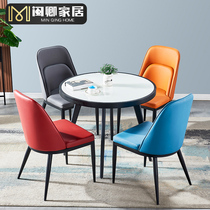 Sales office negotiation table and chair combination modern simple tempered glass small round table rest area Net red balcony small table