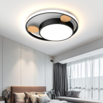 Nordic round bedroom lamp Modern simple creative solid wood lamp Personality study LED room Macaron ceiling lamp