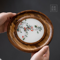 Persimmon Ruyi heavy bamboo tea tray pot tea mat dry foam table Tea Cup support kung fu tea ceremony spare parts tray tea set