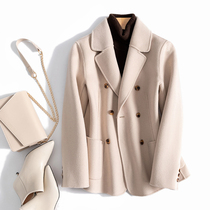 French elegance gentle temperament Australian-made pure wool double-sided woolen suit coat woolen coat womens autumn and winter new style