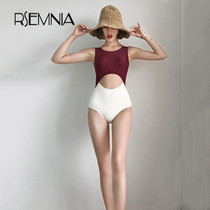 Rsemnia Korea conservative thin one-piece triangle swimsuit hipster high waist hot spring resort swimsuit women