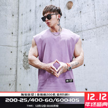 GYMDOG homemade Tide brand wash sleeveless waistless waistcoat fitness vest mens summer running training sports T-shirt clothes