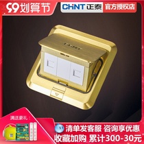 Chint electrician chnt brass floor socket phone computer ground plug-in combination waterproof pop-up type without cassette