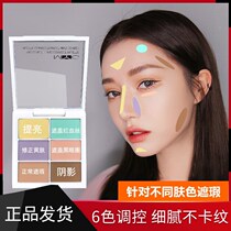 Chinese products myg cheap six color concealer disc concealer cover dark circles nose shadow face eye lip base repair plate