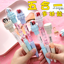Can turn magic pen can blow bubble light roller seal bubble pen cute girl Heart Children gift crayon