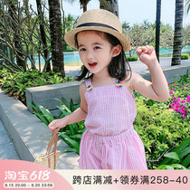 Girl Short Sleeve Shorts Suit 2022 Summer Dress New Baby Children Han Edition Net Red Ocean Gas Trendy Two Suits