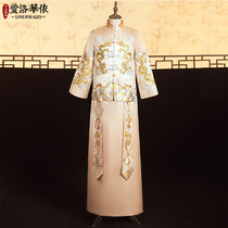 Xiuhe clothing groom 2021 New Chinese mens wedding dress Tang suit dragon and phoenix coat mens winter Xiuhe mens