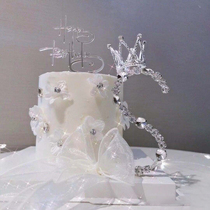 Net Red Valentines Day Water Drill Diamond Swan Extravagant Meritocracy Shiny Iron Art Shiny Crown Swan Cake Decoration Pendulum