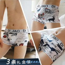 Youth underwear male development Junior High School students boxer boys 12-15-18 years old cotton flat corner base