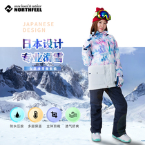 Ski suit womens suit Japanese veneer double board ski suit warm and breathable outdoor sports ski suit pants set tide