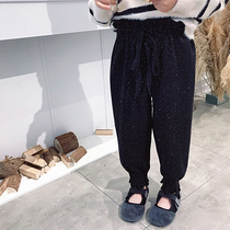 2020 Autumn Winter New South Korea Girl Baby 90% Loose Radish Pants Children Shiny Silk Suede Feet Wide Pants