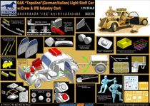 Weijun Model 35156 1 35 Deed World War II African Legion Little Mouse Light Sedan and Trailer