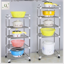 1 - 6 floors with pulley kitchen shelf with thicker thicker kitchen pan frame multi - layer stainless steel face basin rack