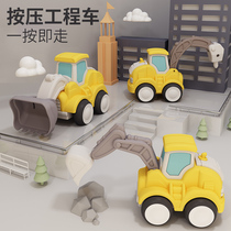 Child toy Inertia Back Force Press Small Car Excavator Digger Engineering Car Suit Car Boy 3-6-5
