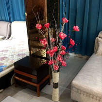 Home new house decoration floor single bunch peony fake flower home living room decoration single plastic dry bouquet