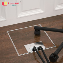 Lomont ultra-thin plain flat socket invisible waterproof embedded floor tile Five-hole stainless steel Hide bottom box