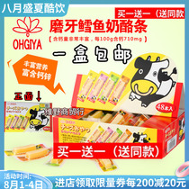 Japan imported childrens cheese fan house OHGIYA cod cheese strips Cheese strips 2 8g*48 whole box