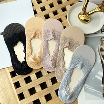 Special price self-use good things recommended Lace openwork can not fall off with boat socks Women shallow mouth invisible summer thin breathable socks