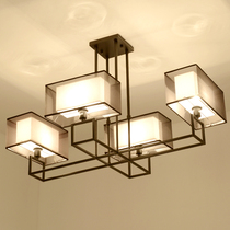New Chinese chandelier living room lamp simple modern antique iron Chinese lamp creative retro bedroom restaurant lighting