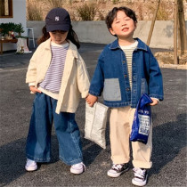 Next win girl coat 2021 autumn denim Korean foreign boy casual fashion tide thin baby