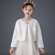 Childrens wedding dress shawl autumn winter coat warm girl evening dress winter little girl Middle Child hair shawl woman