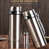 Large capacity stainless steel thermos cup 1000ml mens business water cup office tea cup Car 1L outdoor travel