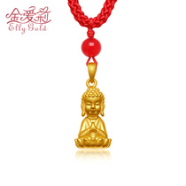 Golden Buddha pendant womens foot gold 999 day as a pure gold necklace 3D hard gold ancient method Mens Valentines Day gift