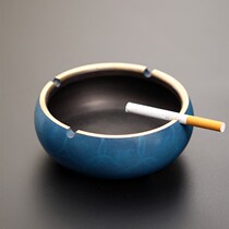 Living room tea few business ashtray household pure copper burned blue creative large tea table brass decoration