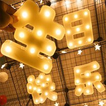  Birthday light English number letter Chinese happy birthday letter light Birthday party decoration light Decoration modeling light
