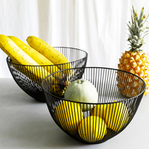 Youmu Nordic style simple desktop Wrought iron living room fruit basket creative drain basket Fruit basin Fruit basket storage basket