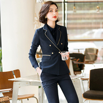 Professional clothing temperament goddess fan workplace OL formal dress overalls fashion high-end business stripe suit suit spring and autumn