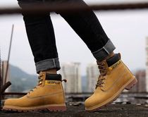 Export to the United States Mens boots first layer cowhide mountaineering shoes Waterproof wear-resistant Martin boots Big Yellow boots 35 36 37