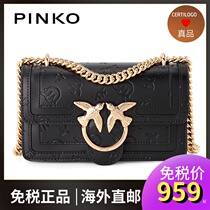 PINKO swallow bag 2020 new printed size number embossed chain black single shoulder armband back woman bag