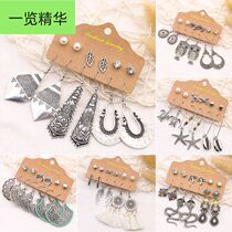 Retro fashion earring shell pendant female tassel earrings